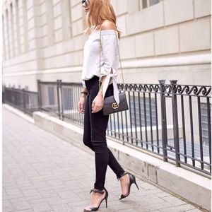 ❤️Like New Club Monaco off shoulder tie sleeve top blouse shirt size 0